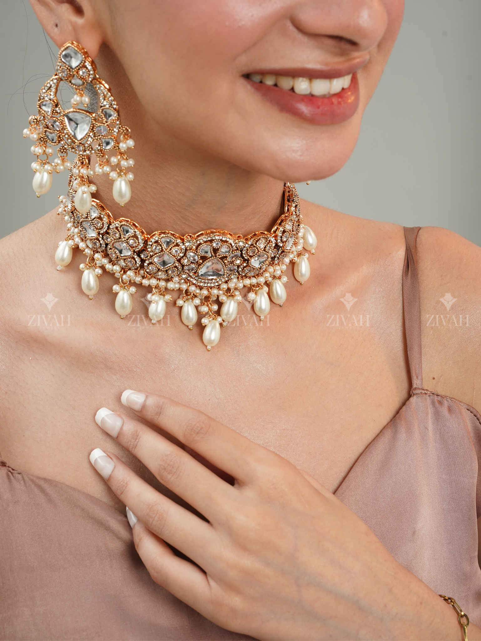 Designer Rajwadi Kundan Choker Set