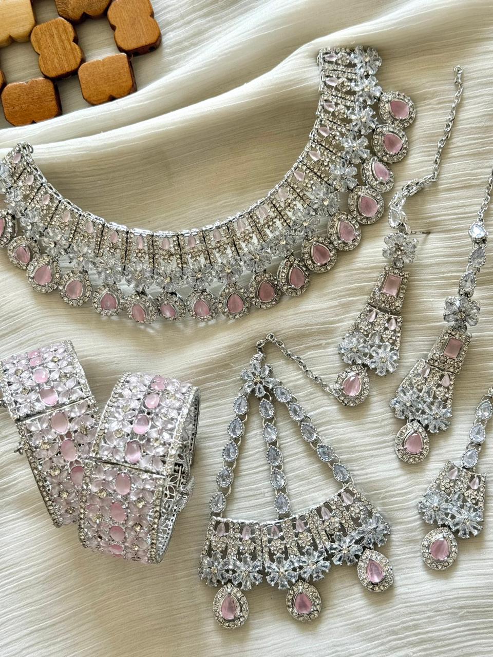 Zircon Bridal Sets With Openable Standard Size Bangles