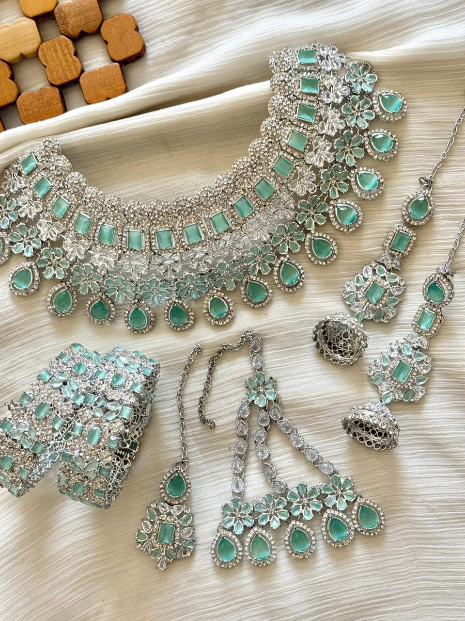 Zircon Bridal Sets With Openable Standard Size Bangles