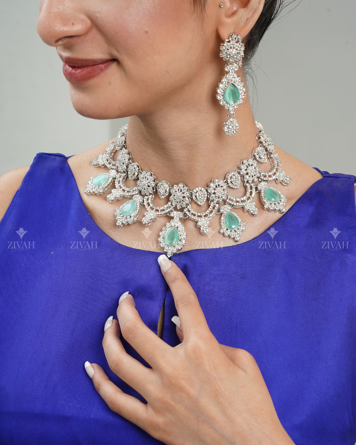 Designer Royal Zircon Necklace Set