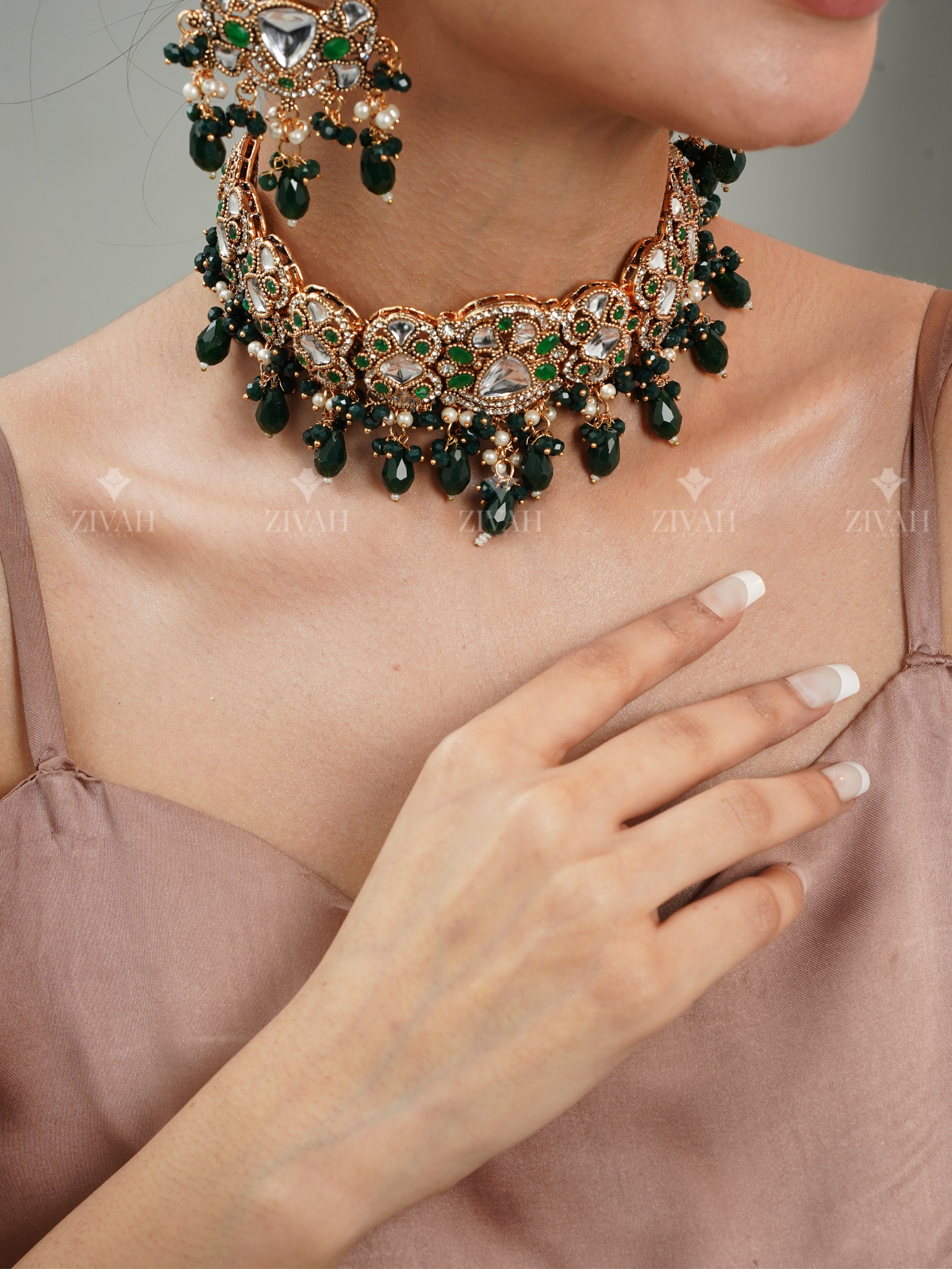 Designer Rajwadi Kundan Choker Set