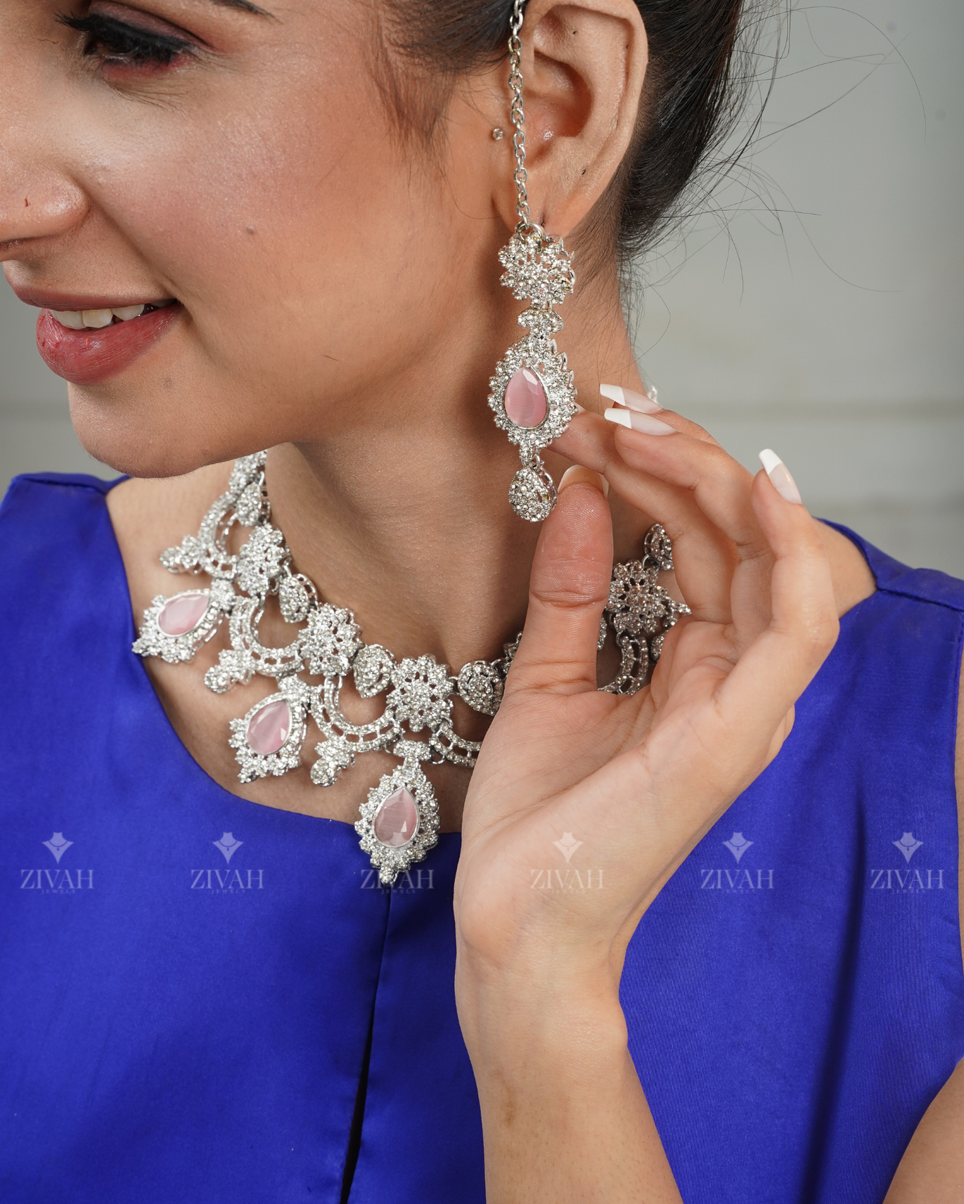 Designer Royal Zircon Necklace Set