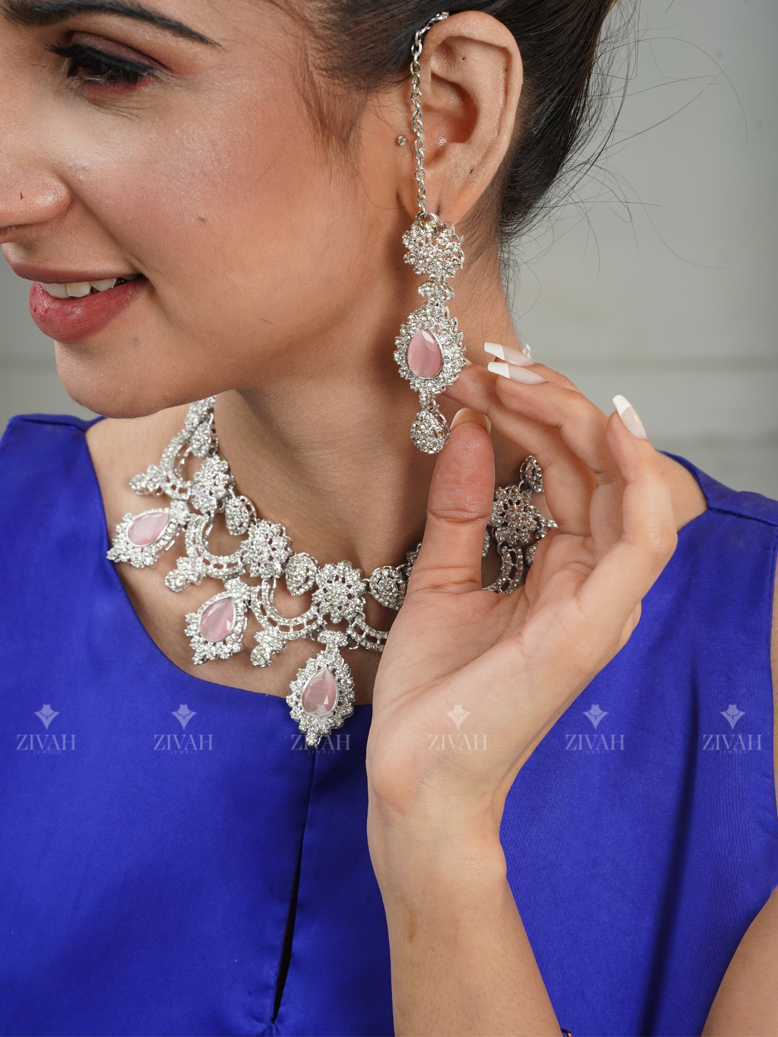 Designer Royal Zircon Necklace Set