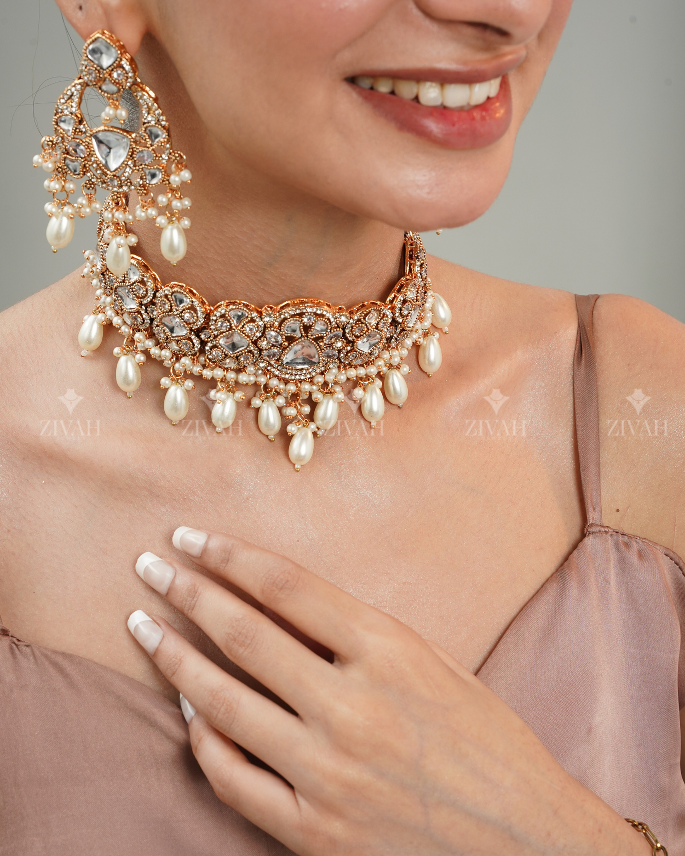 Designer Rajwadi Kundan Choker Set