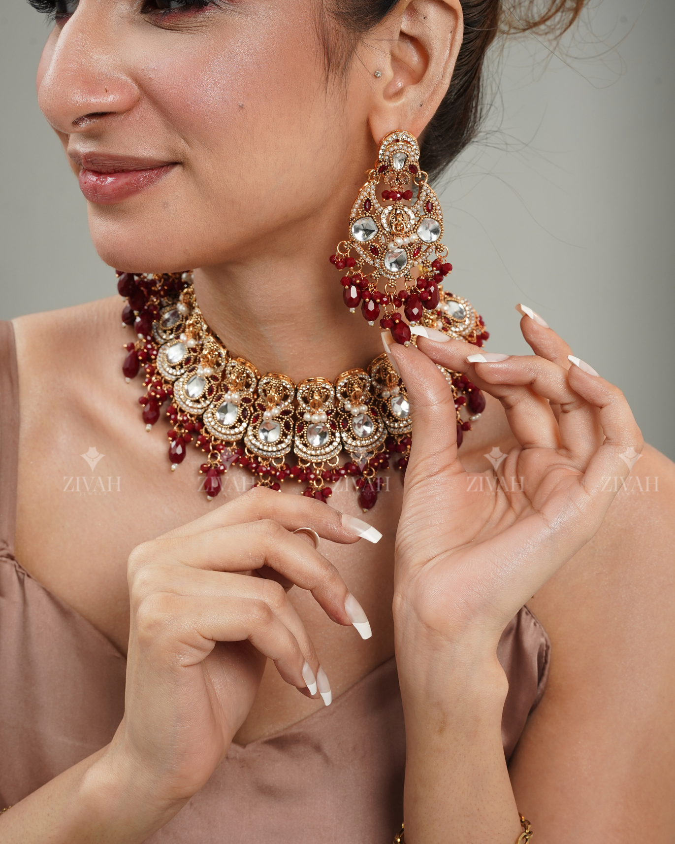 Exclusive Rajwadi Kundan Necklace Set