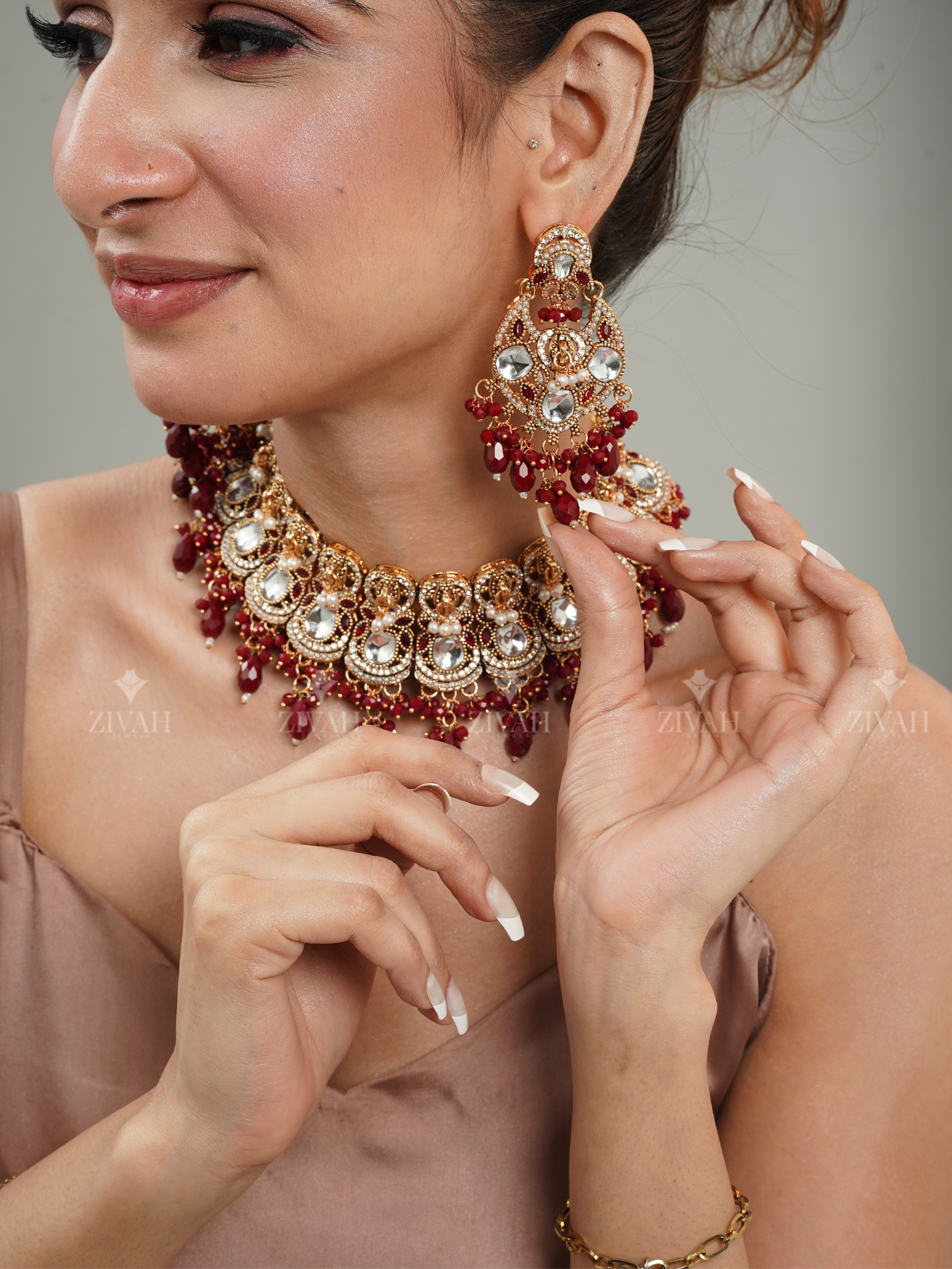 Exclusive Rajwadi Kundan Necklace Set