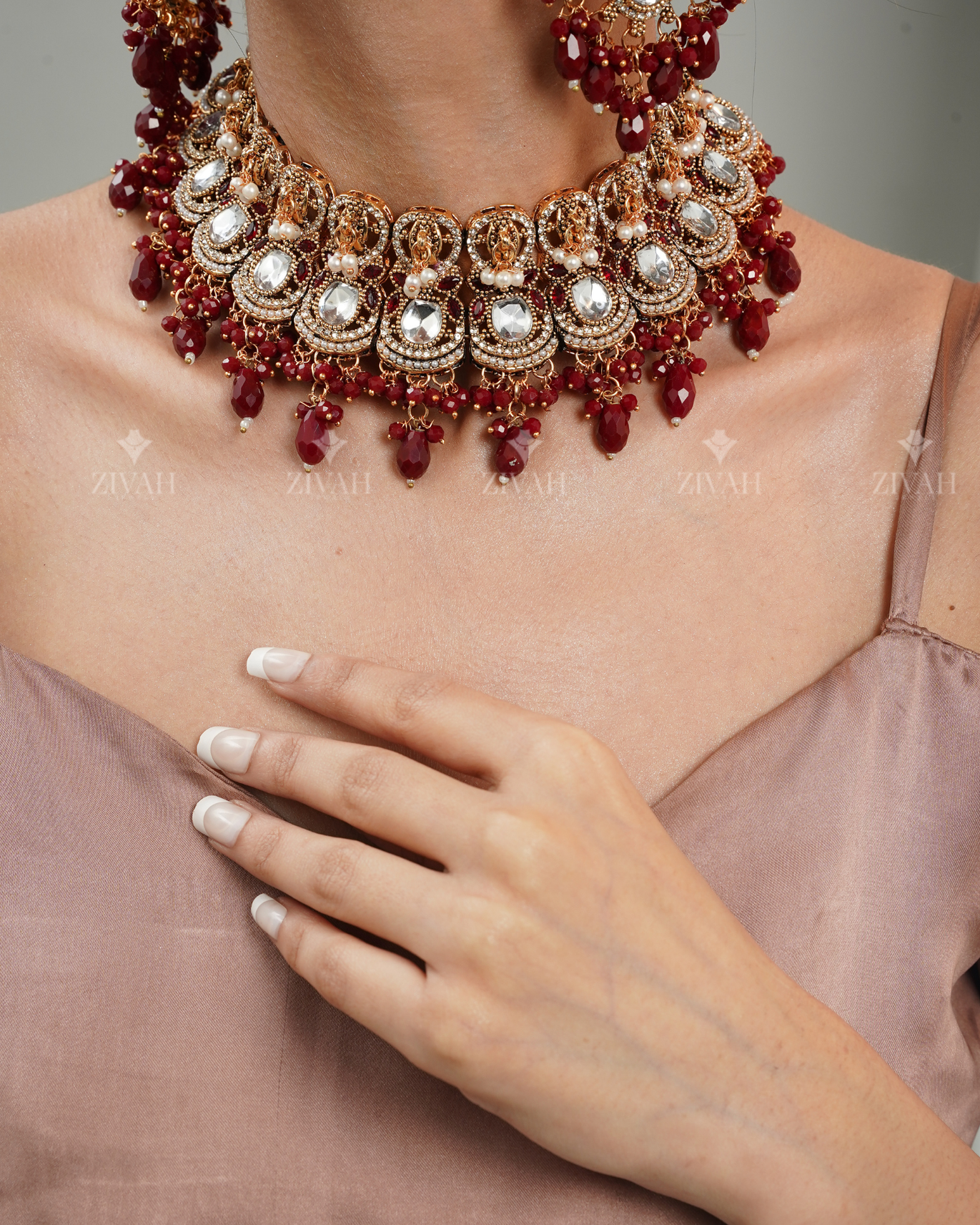 Exclusive Rajwadi Kundan Necklace Set