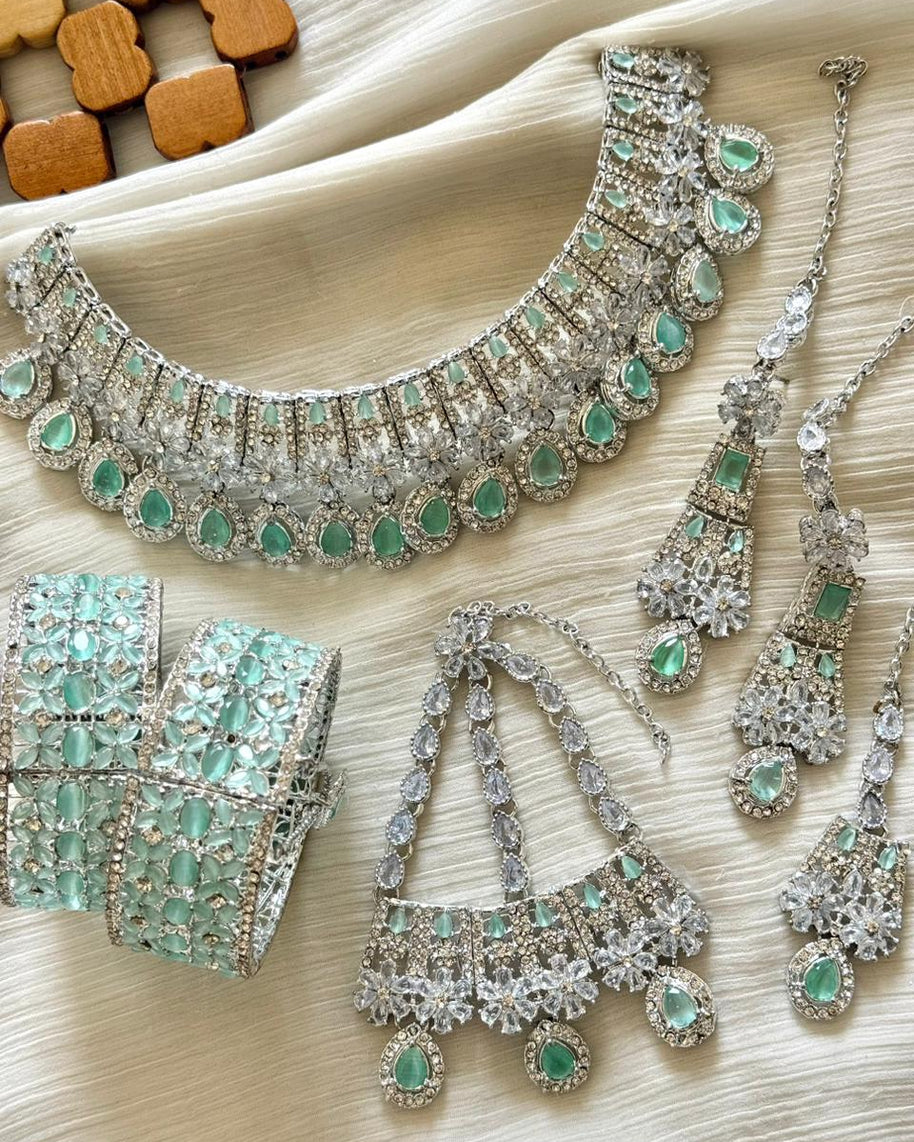 Zircon Bridal Sets With Openable Standard Size Bangles