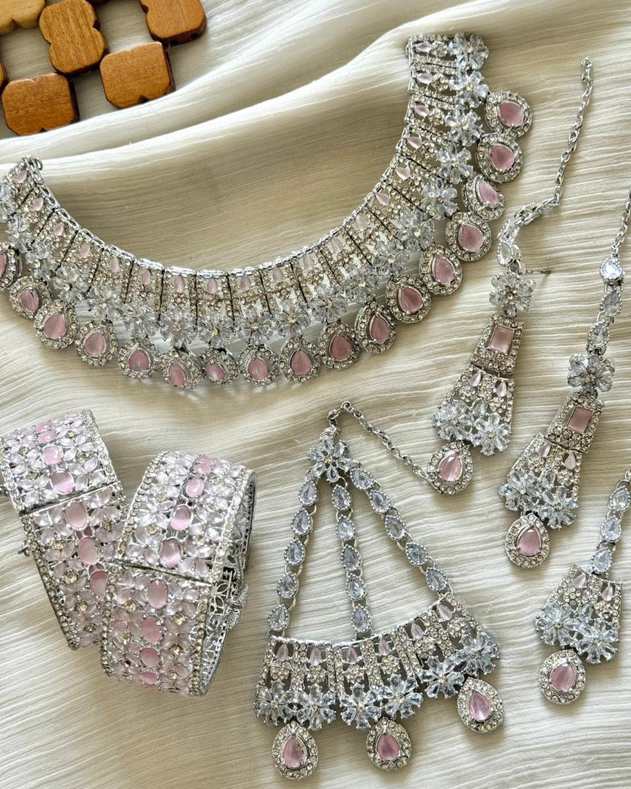 Zircon Bridal Sets With Openable Standard Size Bangles