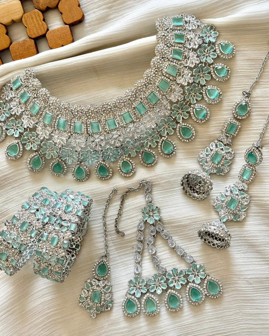 Zircon Bridal Sets With Openable Standard Size Bangles