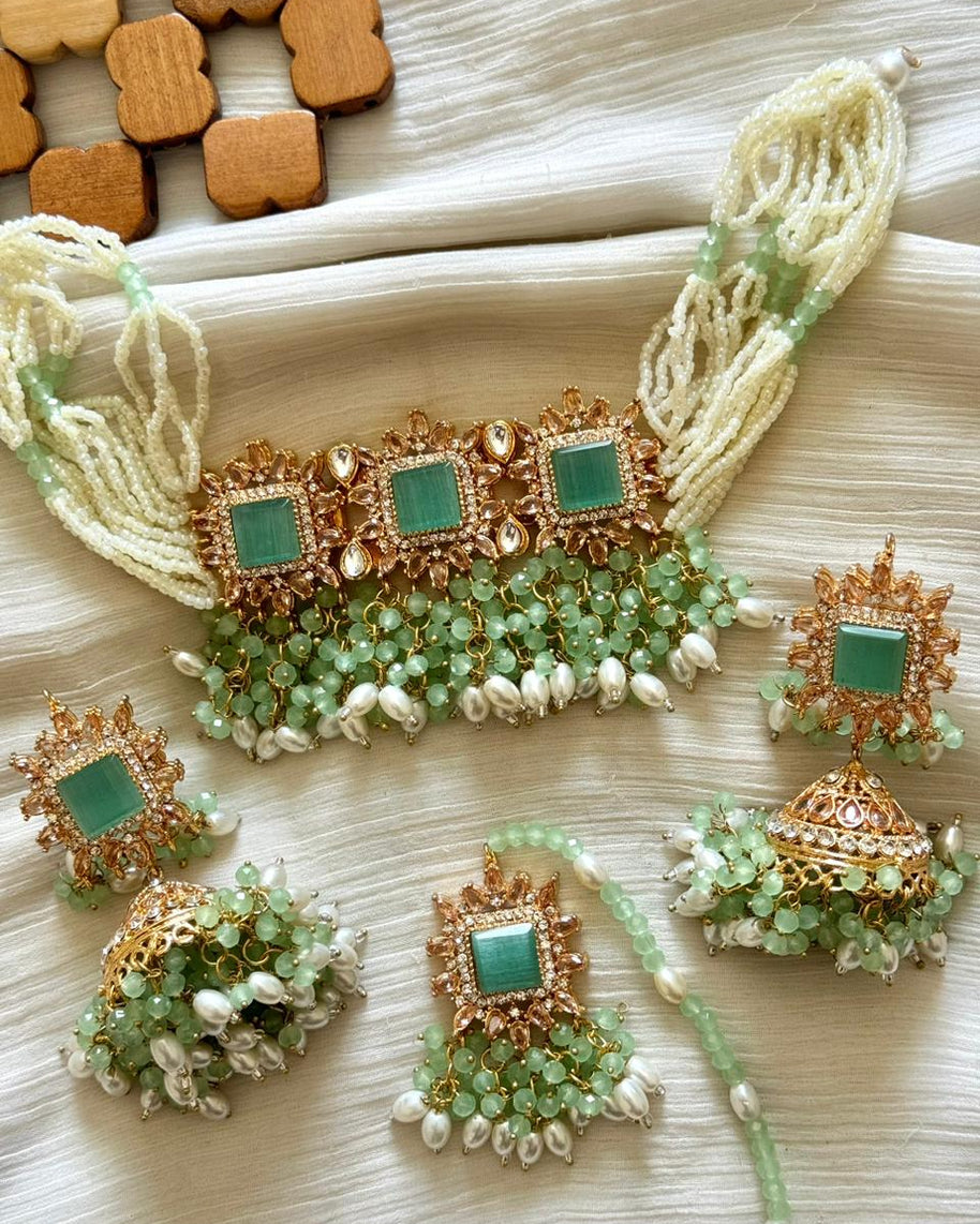 Designer Doublet Zircon Choker Sets