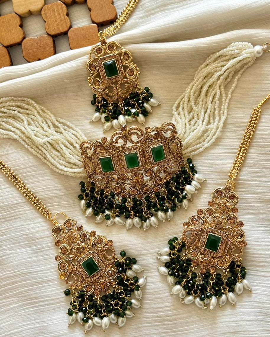 Designer’s Rajwadi Zircon Choker Set