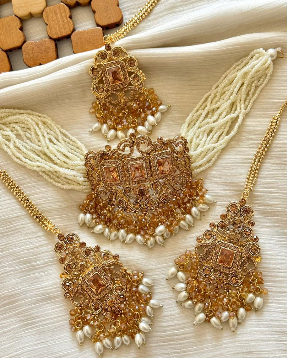 Designer’s Rajwadi Zircon Choker Set