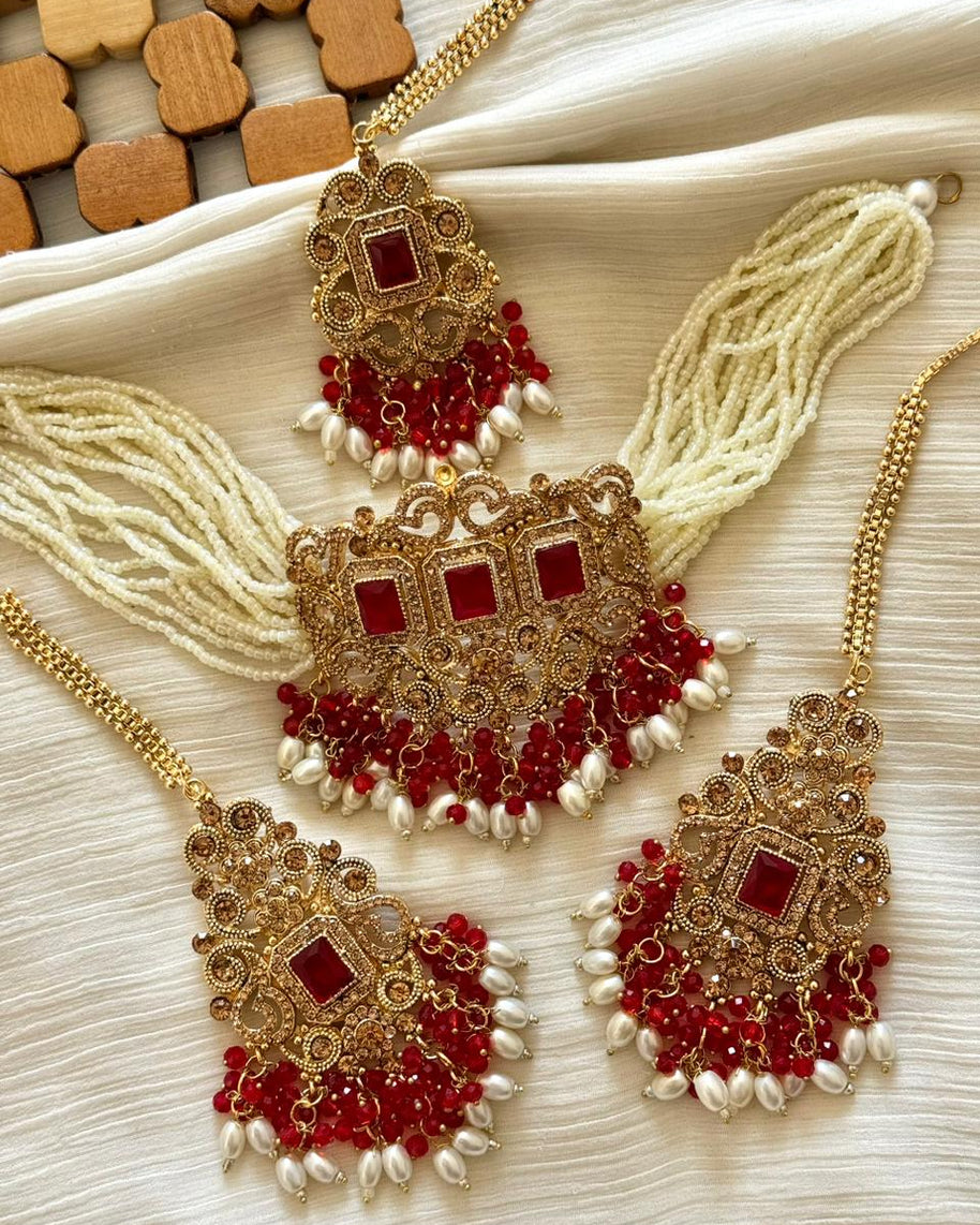 Designer’s Rajwadi Zircon Choker Set