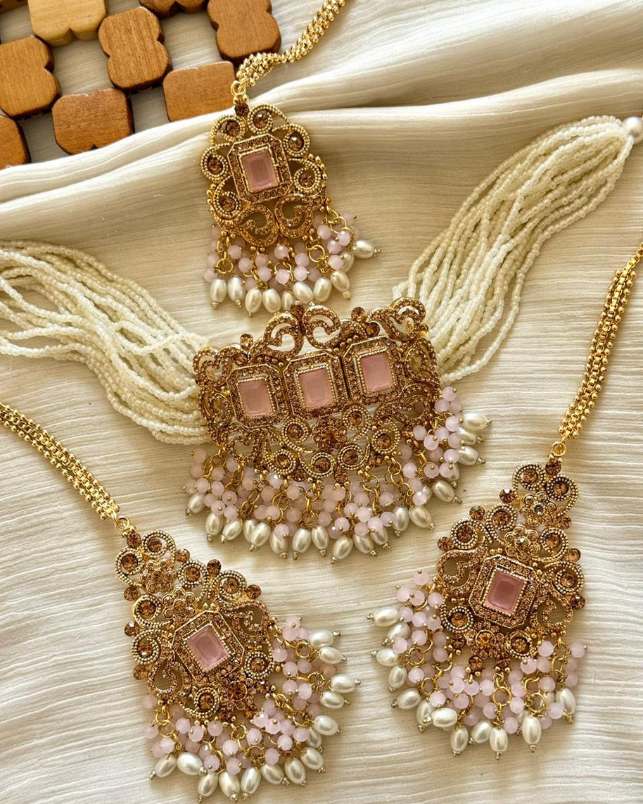 Designer’s Rajwadi Zircon Choker Set