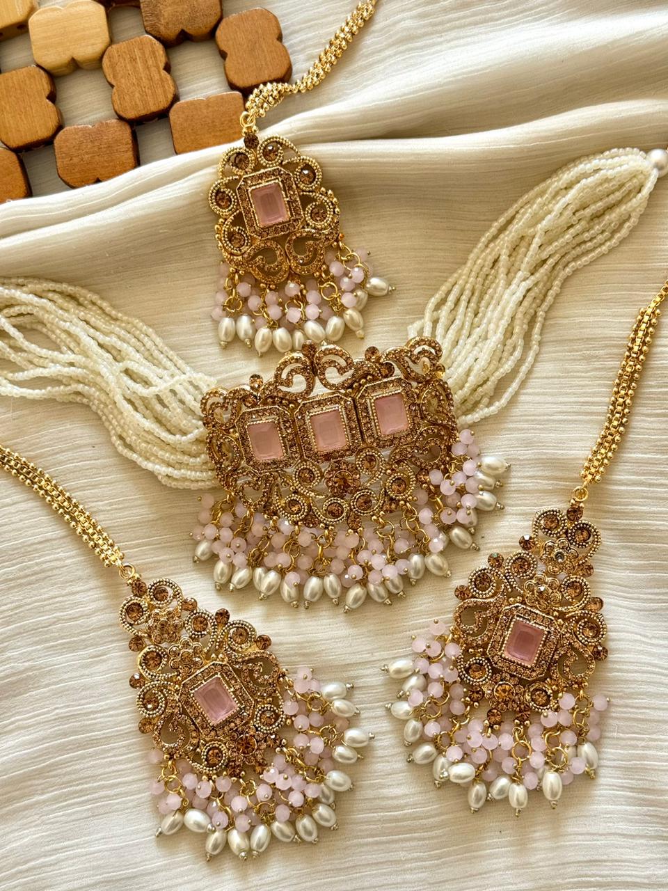 Designer’s Rajwadi Zircon Choker Set