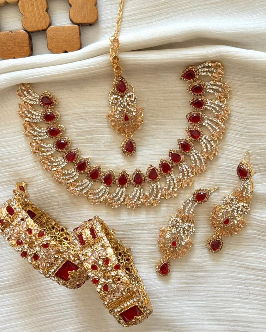 The Finest Quality Zircon Necklace & Openable Bangles