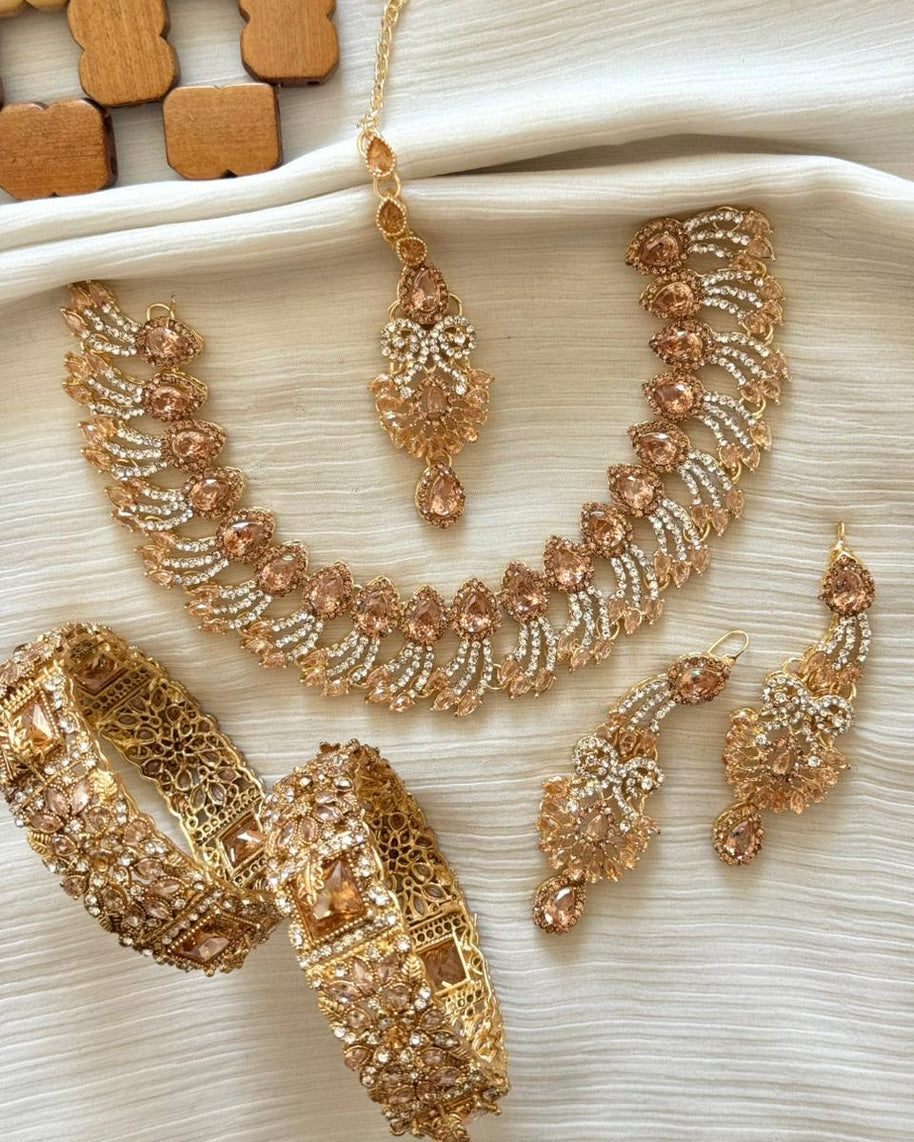The Finest Quality Zircon Necklace & Openable Bangles