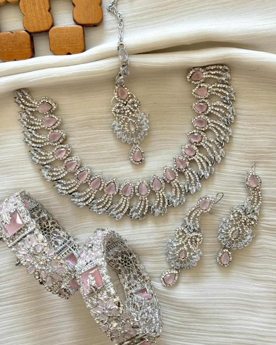 The Finest Quality Zircon Necklace & Openable Bangles