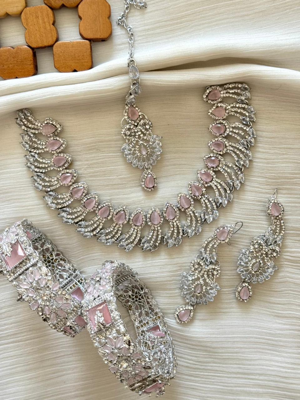 The Finest Quality Zircon Necklace & Openable Bangles